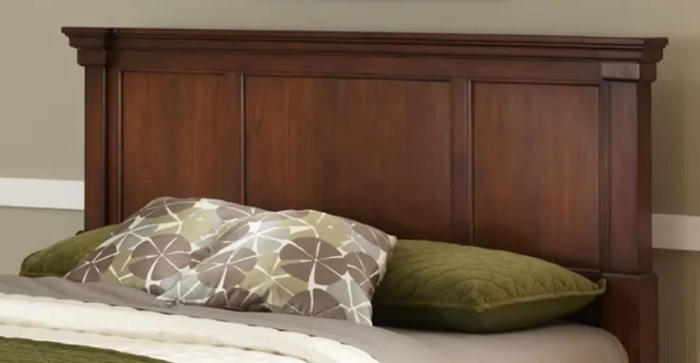 front view of a wooden king size headboard