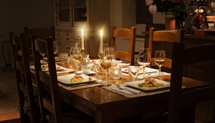 Casual setting in dining room