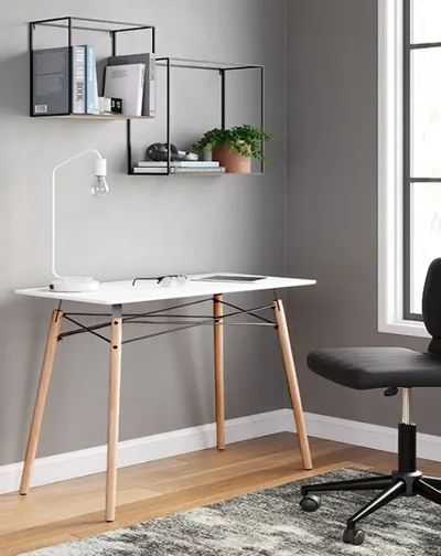 The Signature Design by Ashley Jaspeni office desk with décor 