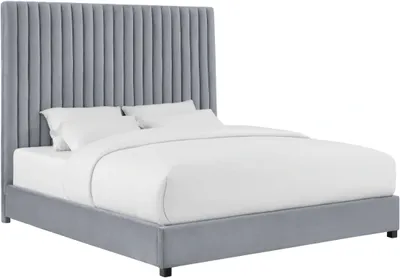 Credit: TOV Furniture Front view of the TOV Furniture Arabelle upholstered panel bed