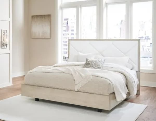 Ashley Queen White Panel Bed