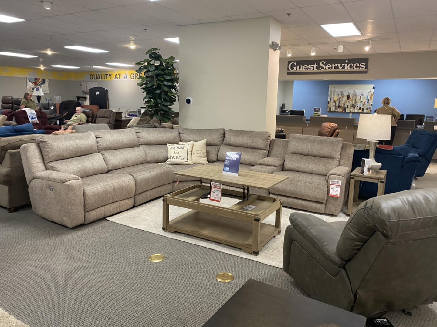 An L-shaped sectional features at the Big Sandy Superstore in Owosso, MI