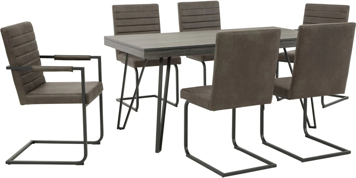 Front view of the Signature Design by Ashley Strumford 7-piece dining room set 