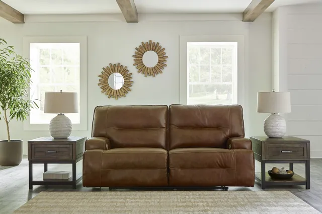 Credit: Signature Design by Ashley The Signature Design by Ashley Francesca dual recliner with contemporary décor