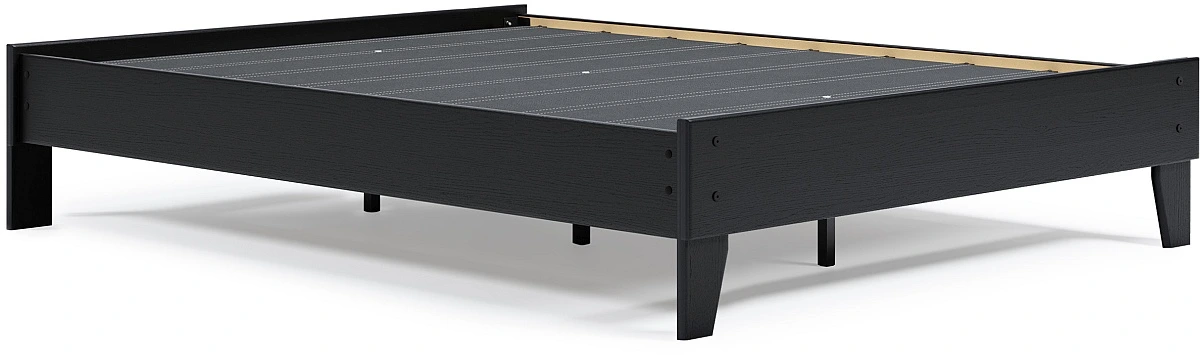 Front view of the Signature Design by Ashley Finch collection platform bed frame 