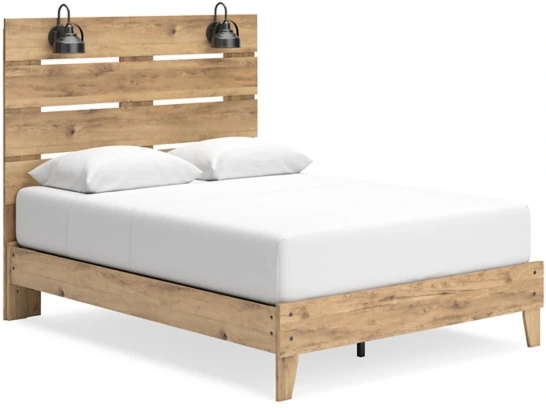 Front view of the Signature Design by Ashley Larstin collection queen bed frame 