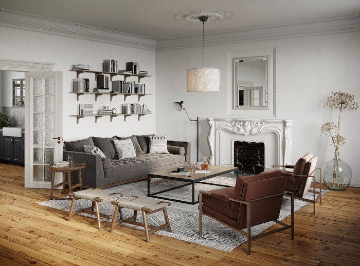 modern grey living room design