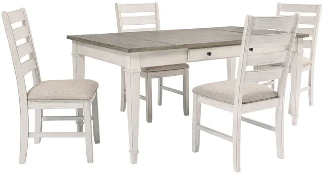 Credit: Signature Design by Ashley Front view of the Signature Design by Ashley Skempton collection 5-piece dining room set