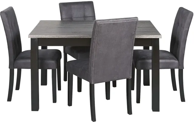 Credit: Signature Design by Ashley Front view of the Signature Design by Ashley Garvine collection 5-piece dining room set
