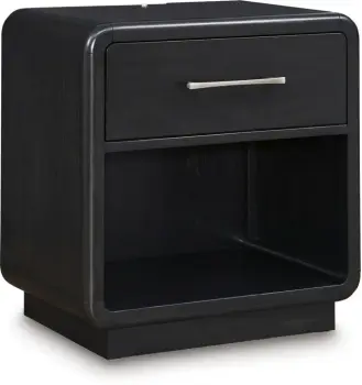Credit: Signature Design by Ashley Front view of the Signature Design by Ashley Rowanbeck collection nightstand