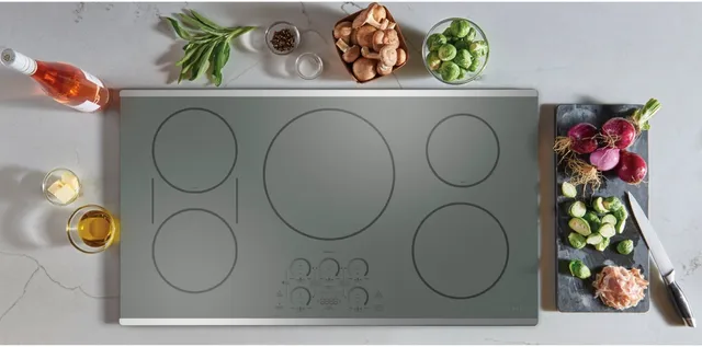Credit: Café Overhead view of the Café CHP90362TSS 36” induction cooktop
