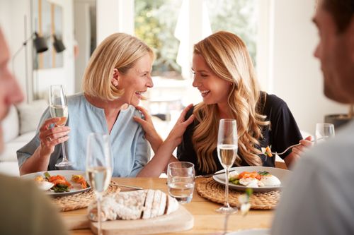 Talking with Family Mother and Daughter Talking