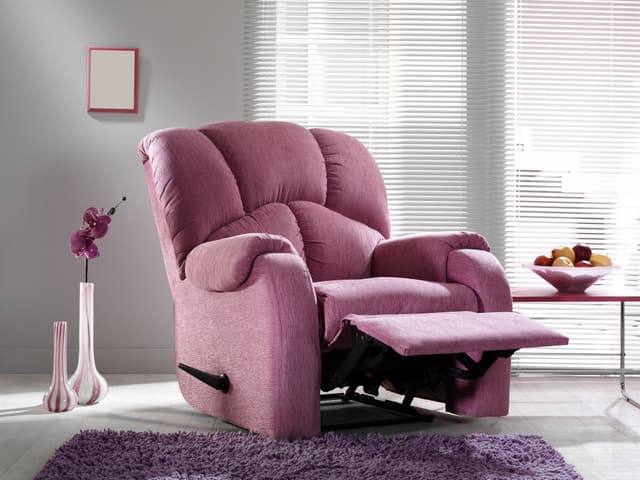 front view of a pink level recliner