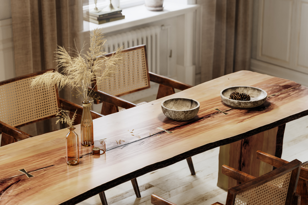 iStock Credit: alvarez wooden dining table and chairs