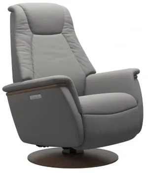Stressless Large Power Recliner with Moon Wood Base