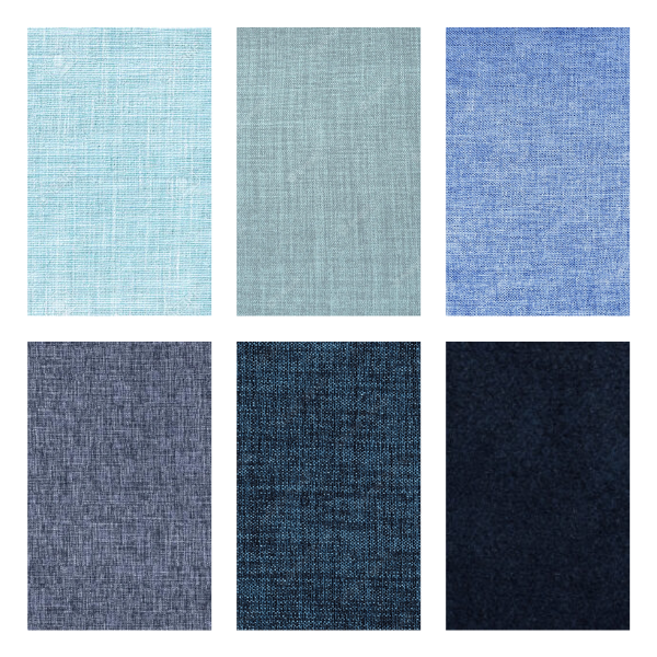 A graphic showing different upholstery colors
