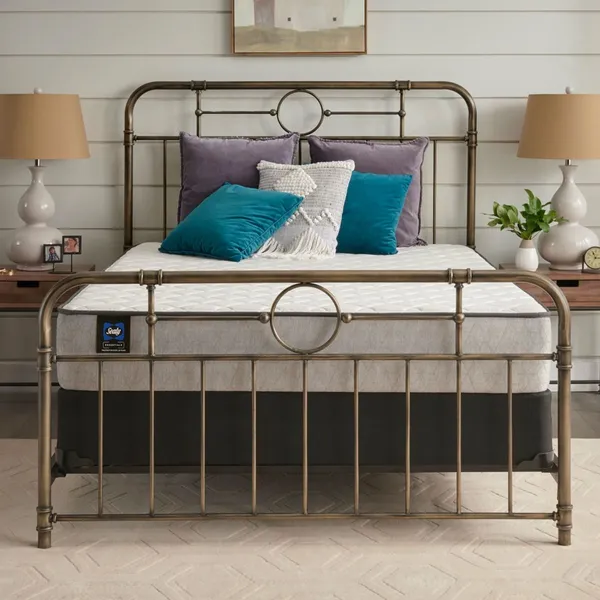 The Sealy Essentials Gilroy mattress with shabby chic decor