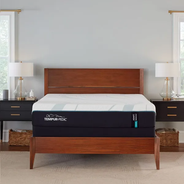 A wide shot of a Tempur-Pedic TEMPUR-Adapt medium mattress 