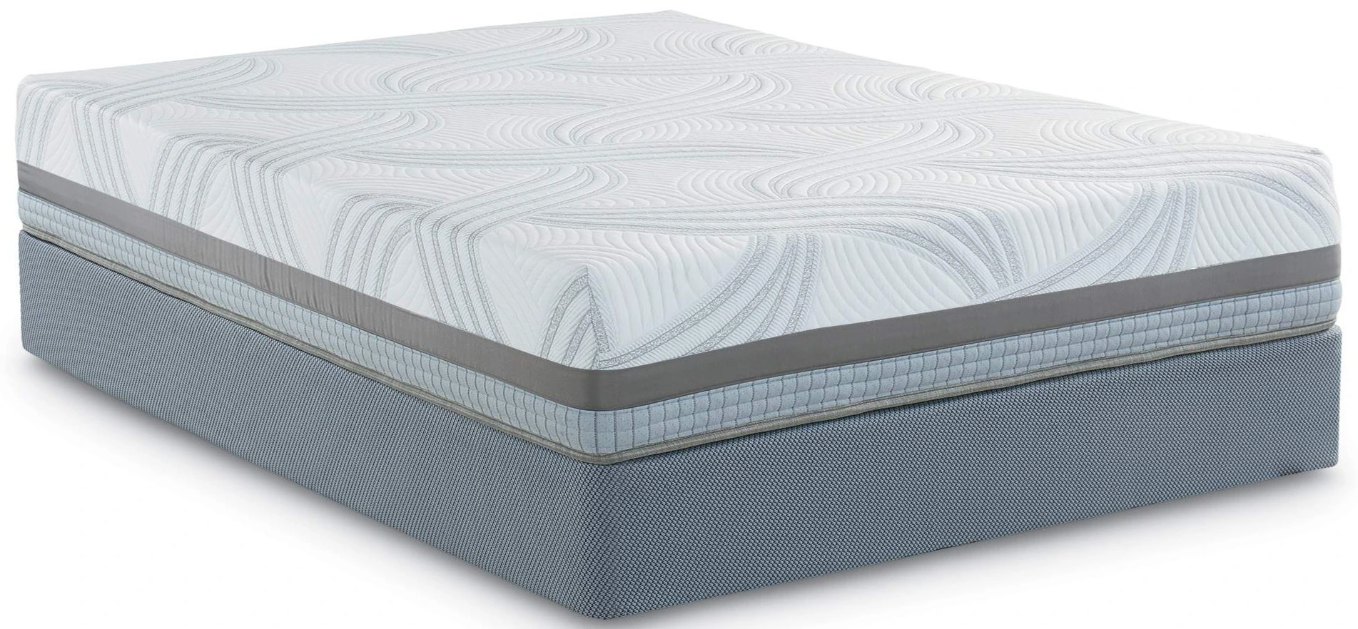 Front view of the Restonic Halkirk queen-size hybrid mattress 
