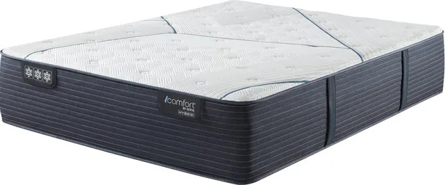 Stock photo of a queen Serta iComfort hybrid mattress.
