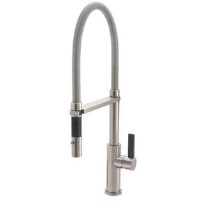California Faucets Culinary Pull-Out Kitchen Faucet with Squeeze Sprayer Front view of the California Faucets Culinary Pull-Out Kitchen Faucet with Squeeze Sprayer