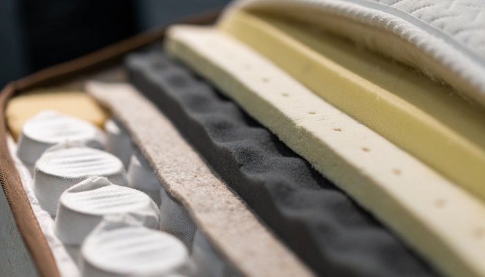 The interior construction and support layers of a mattress