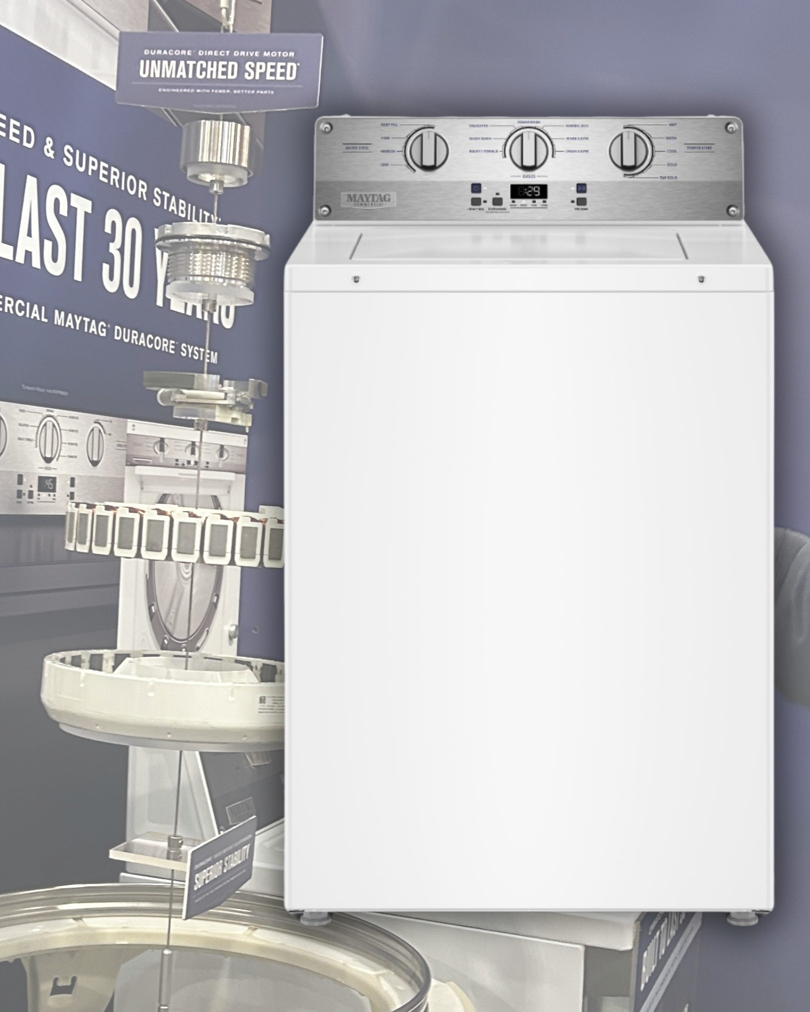 Maytag’s new 8305 commercial for residential washing machine with duracore system