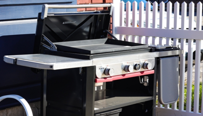 A flatop grill outdoors.