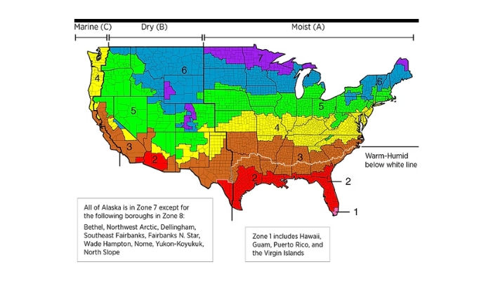 A climate zone map.