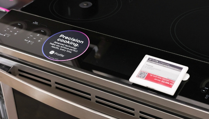 A closeup of an induction cooktop.