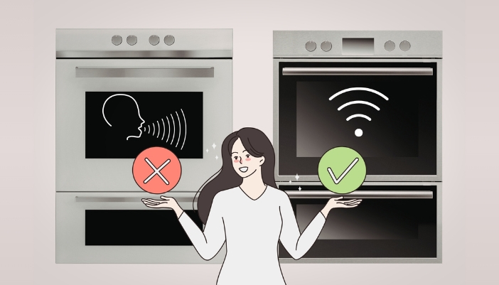 A side-by-side illustration comparing and contrasting appliance technology.