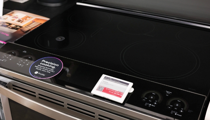 A closeup of an induction cooktop.