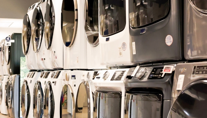 A showroom floor of laundry options