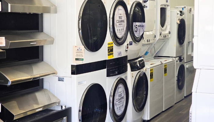 A showroom floor of laundry options
