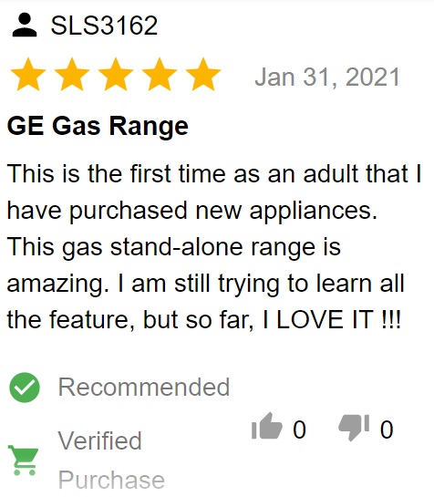 Credit: Grand Appliance and TV ge JGB735EPES freestanding gas range product review