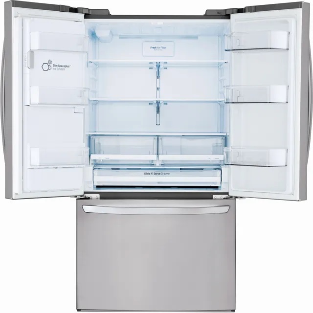 LG LFXC22526S French door refrigerator with doors open 