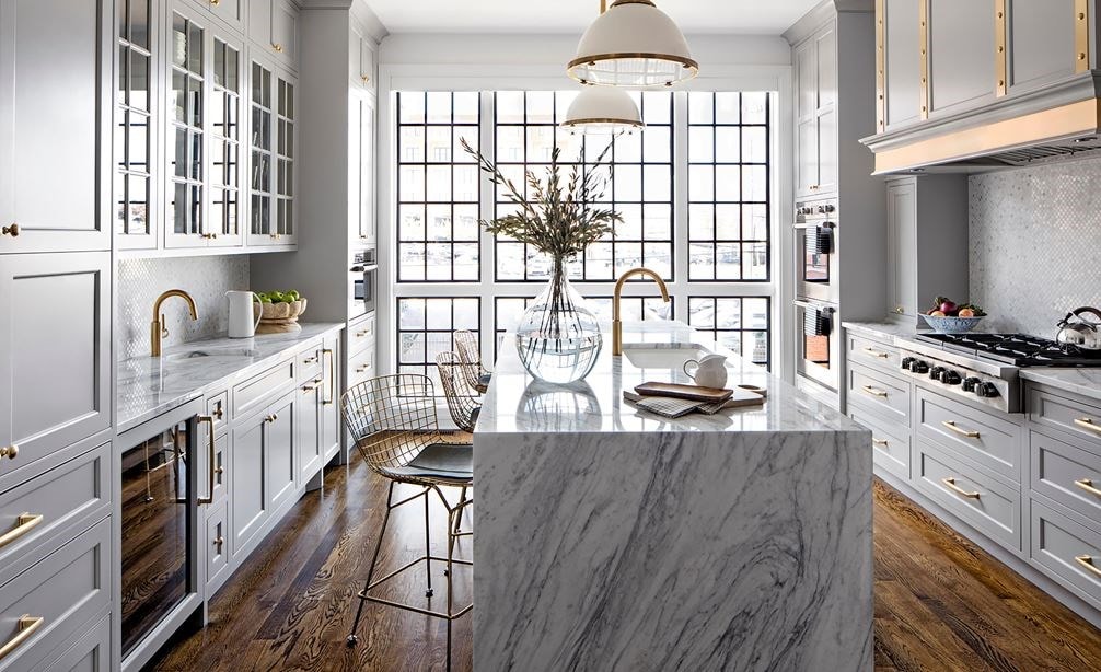 Wide shot of Baltimore Row kitchen makeover by designer Bria Hammel