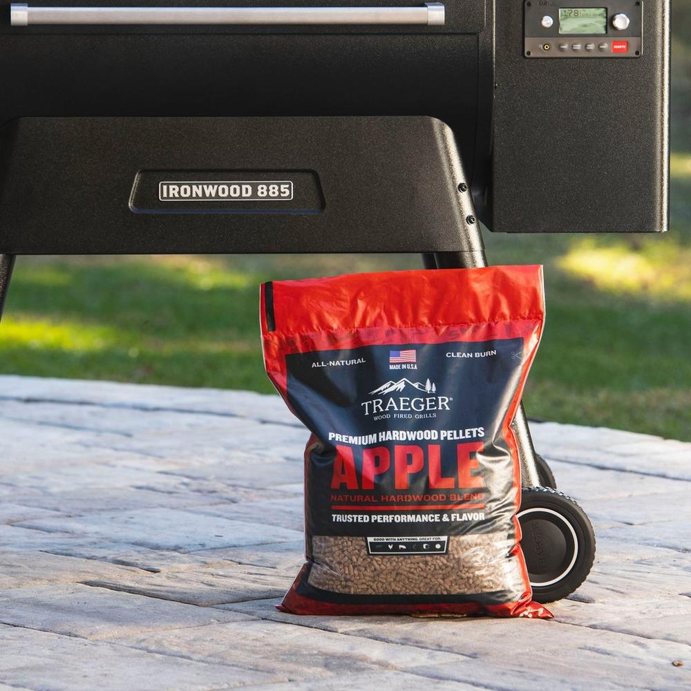 Bag of Traeger Apple BBQ wood pellets 