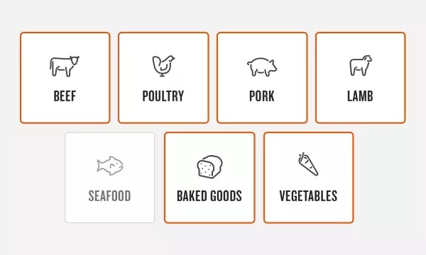 Chart showing which foods Traeger Pecan BBQ wood pellets go well with