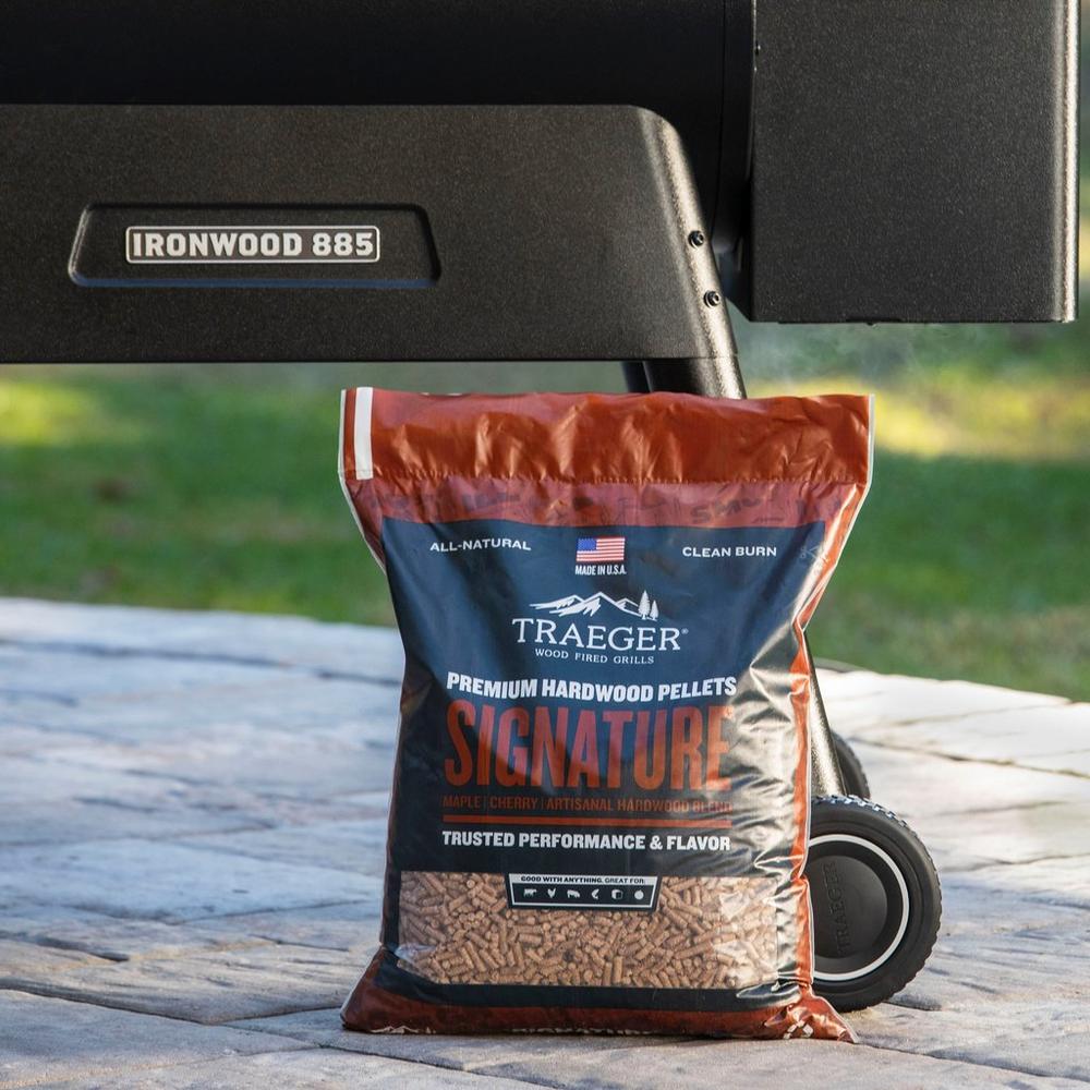 Bag of Traeger Signature blend wood pellets