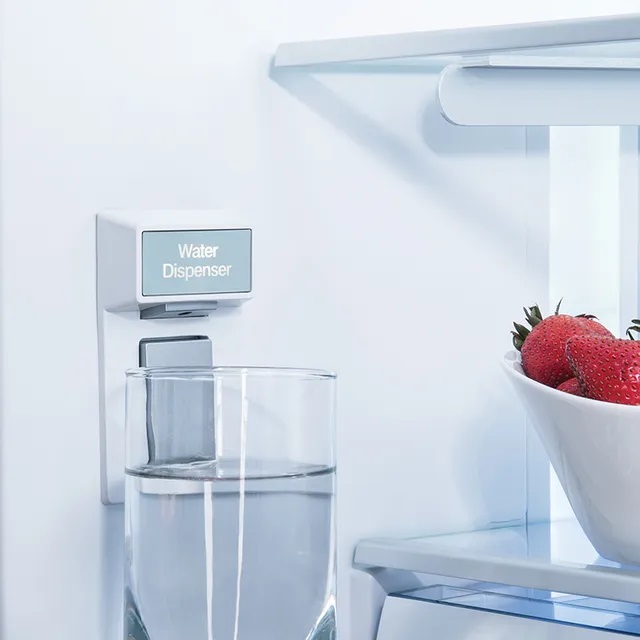 Internal water dispenser inside Beko BFFD3624SS refrigerator 