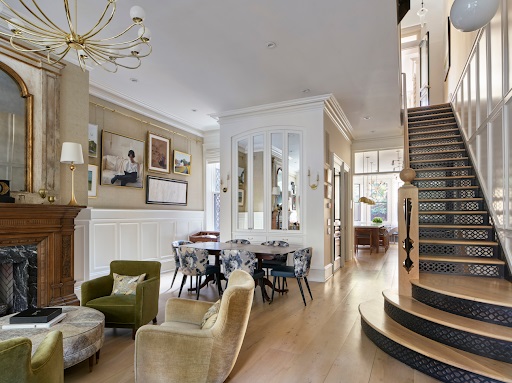 Entry way of Filter Square townhouse remodeled by Kevin Rasmussen and Vivian Su. 