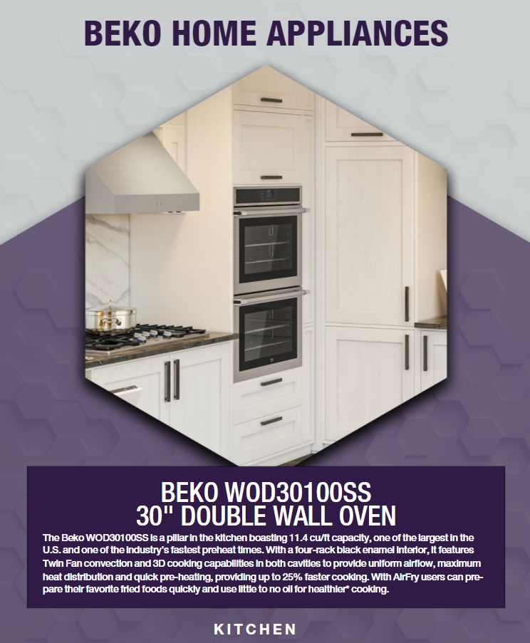 KBIS 2022 graphic of Beko 30-inch double wall oven 
