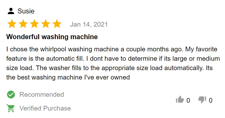 whirlpool WTW5005KW top load washer review for automatic refill