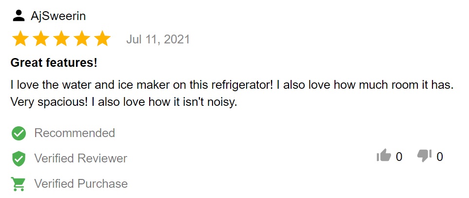 Review for Whirlpool WRS325SDHZ side by side refrigerator
