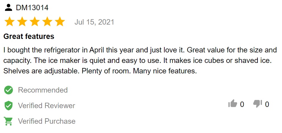 Review for Whirlpool WRS325SDHZ side by side refrigerator 