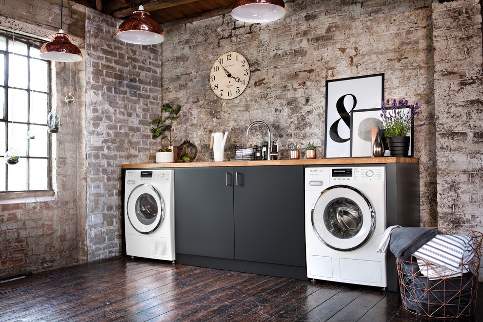 Miele compact washer and dryer installed into loft style space