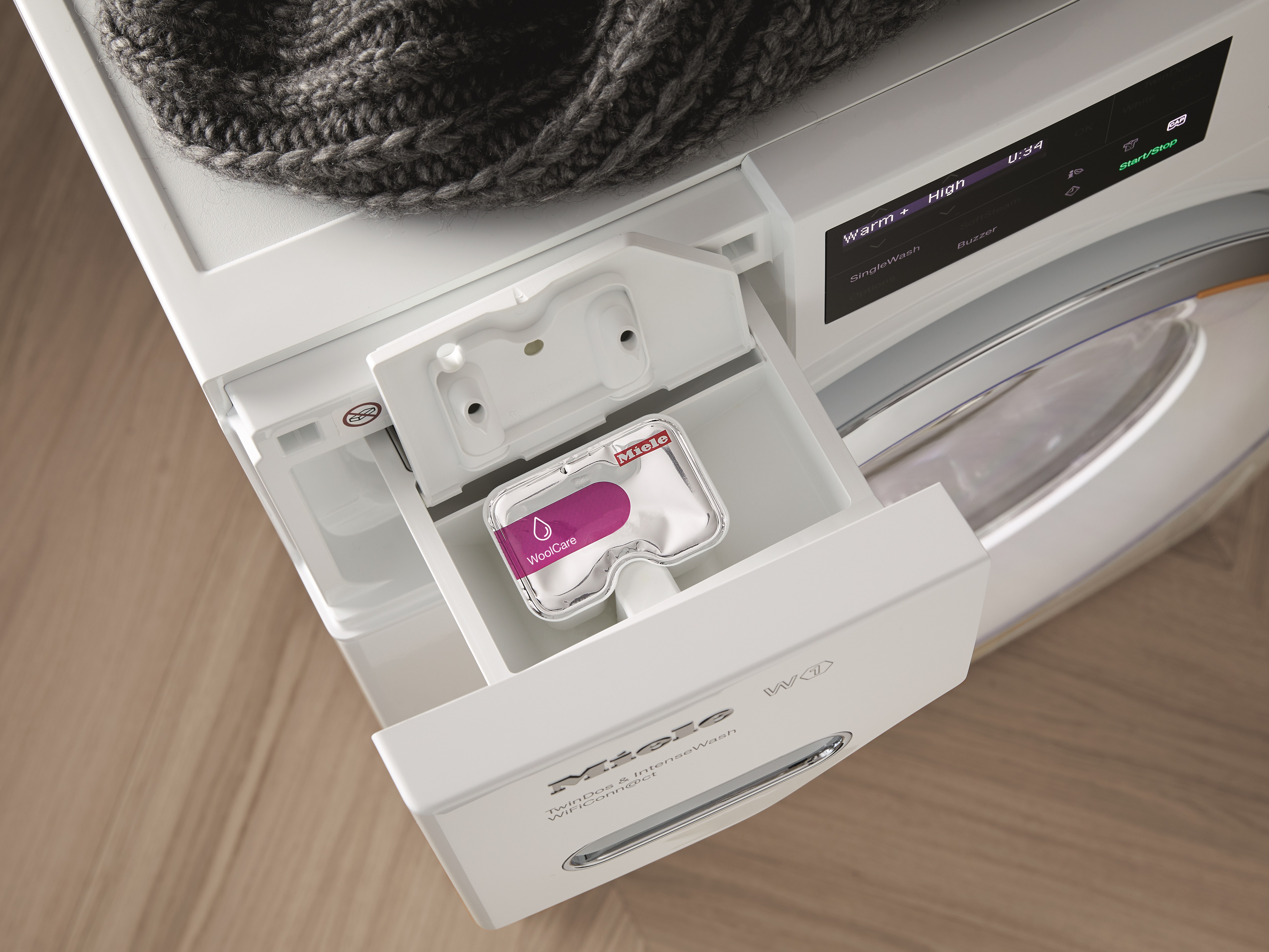 Overhead shot of Miele capdose detergent pod