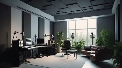 Home Studio Home Studio with Acoustic Panels
