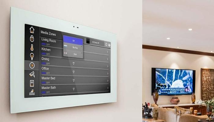 close up of a home security control panel